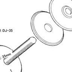 May include: A set of two silver-colored metal discs with a central hole, and a silver-colored metal rod. The discs are 35 mm in diameter. The item is labeled "DJ-35".