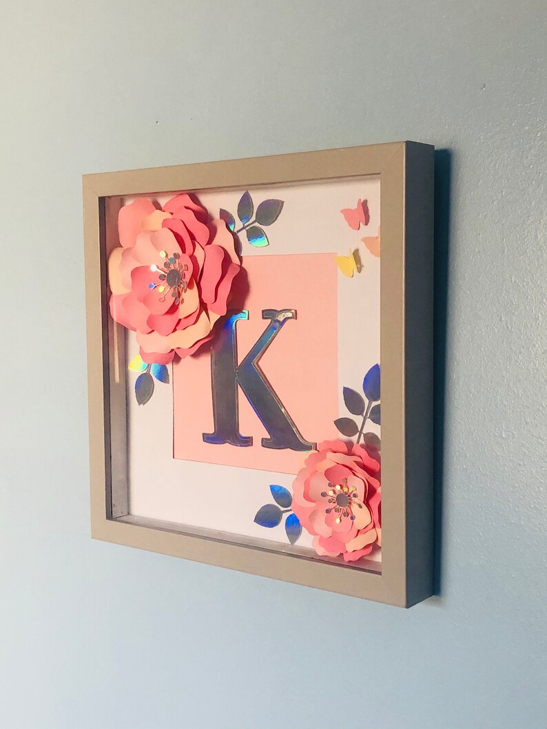 Personalised 3D Flower Shadow Box Flower Wall Art Etsy