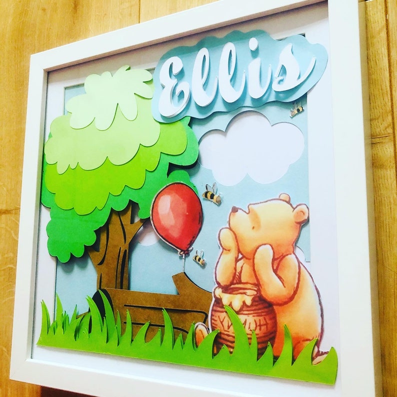Personalised Winnie the Pooh Shadow Box Box Frame Classic | Etsy