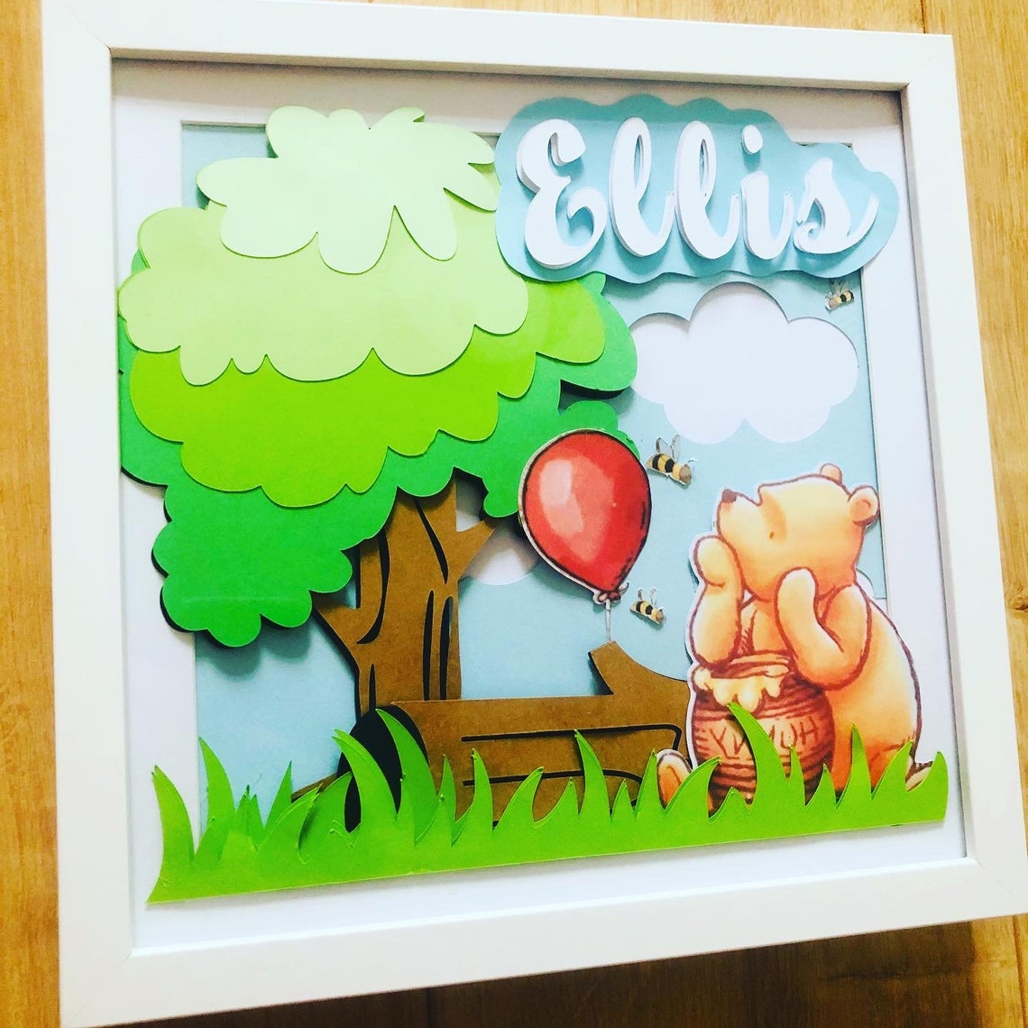 Personalised Winnie the Pooh Shadow Box Box Frame Classic | Etsy
