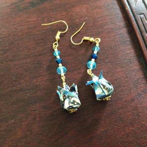 Origami earrings - lotus button
