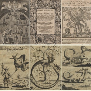 24 Rare Old Books of ALCHEMY - Nicolas Flamel - Hermes Trismegistus - Basilius Valentinus - Paracelsus - Esoteric Digital Download ZIP files