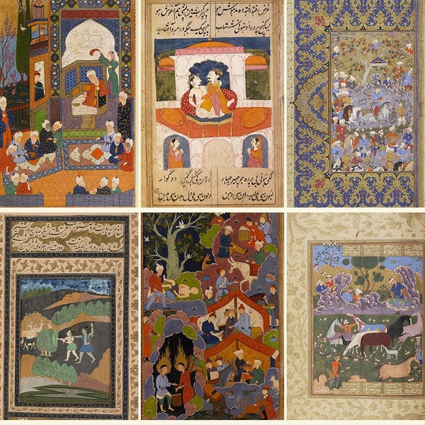 ISLAMISCHE Beleuchtete und illustrierte COLOR Handschriften - Arabisch Persischer Beleuchteter Koran - Buch der Wunderwerke Digitaler Download ZIP-Dateien