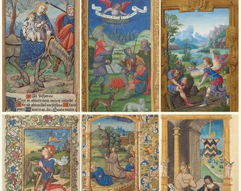 Book of Hours Illuminated Manuscripts – 14 Medieval Collections, Rare Miniatures & Latin Devotional Pages High Resolution JPG Archive