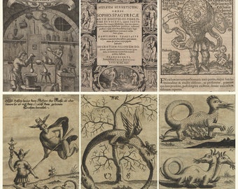 Colección de Libros de Alquimia Descarga Digital / Textos Herméticos Esotéricos Manuscritos Ocultos Ilustraciones de Alquimia Filosófica JPG