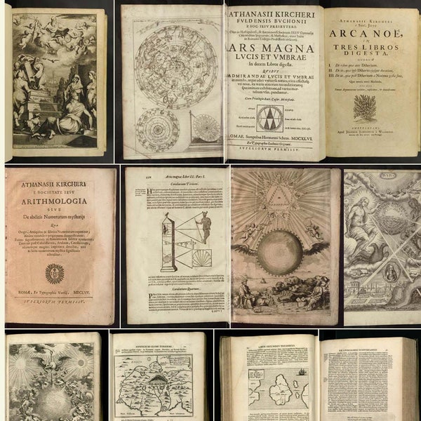 Athanasius Kircher - 20 rare books collection China Monumentis Mundus subterraneus Obelisci Aegyptiaci Arca Noe - Digital Download ZIP files