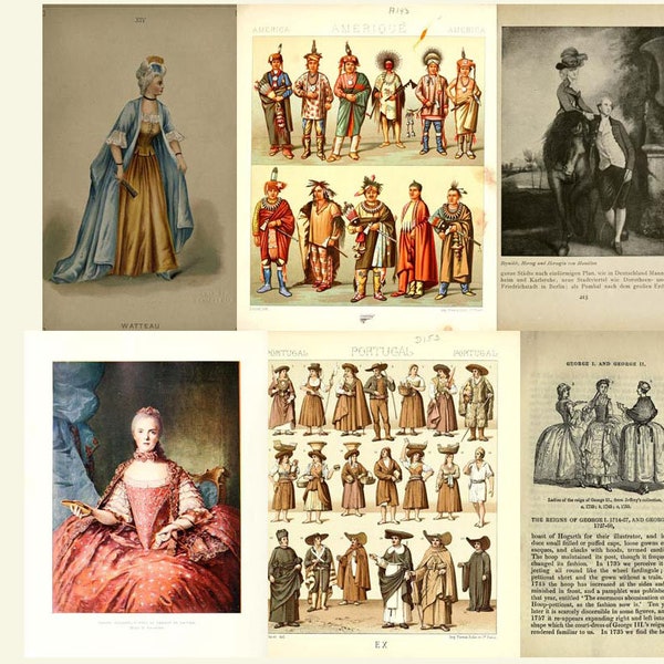 30 old books - dress - Racinet - Costumes - Old Fashion - Digital Download ZIP files