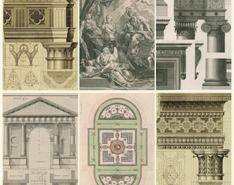 Architecture Books Collection - Gothic, Baroque, Vitruvius & Palladio, Antique Architectural Treatises and Design Plates Digital Download
