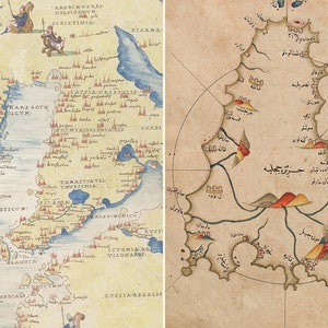 PORTOLAN Piri Reis Atlanten Karten Portulan Maps Agnese Dieppe Roussin - Sea Ocean Navigationskarten - Karten - Digital Download ZIP Dateien
