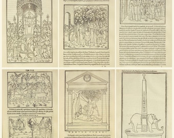1496年ニュルンベルク年代記原画 – 教皇と司教の4枚の木版画 – 初期