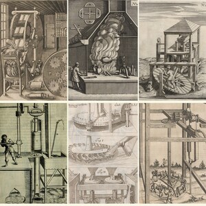 AMAZING Medieval Machines Inventions Beautiful Plates Tech RAMELLI - Theatrum Machinarum arithmetico geometricum Digital Download ZIP files