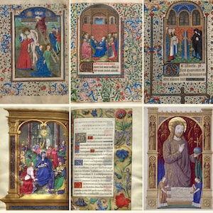 BOOKS of HOURS - 9 Very Rare Color Illuminated Manuscripts - 1400-1500 - Medieval Religious Prayer - France - Digital Download ZIP files