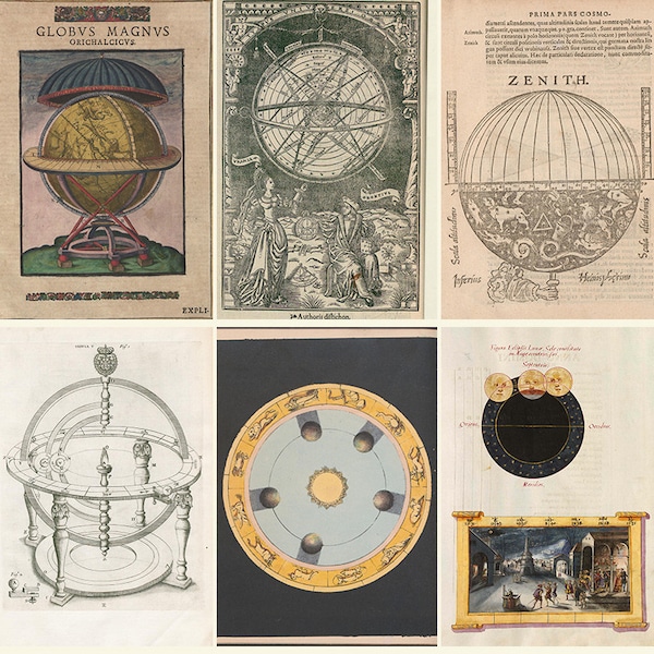 ASTRONOMY 26 Rare Antique Books - Petrus Apianus - Nicolaus Copernicus Zodiac Print Astronomical Ptolemaeus - Digital Download ZIP files