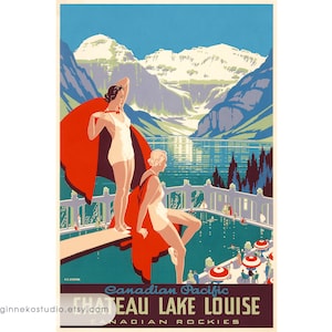 Canvas Print - Chateau Lake Louise, 1938.  Travel Ad [16"x24"]