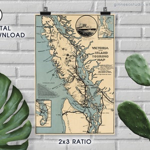 Téléchargement numérique - vintage 1925 Victoria and Island Touring Map