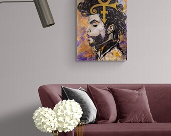 Prince "Singularity" Original Canvas Acrylic Painting - By Shen Marie