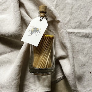 Bee Match Bottle || Luxury Long Matches || Decorative Matches || Archivist Matches || Candle Gift || Minimalist Matches