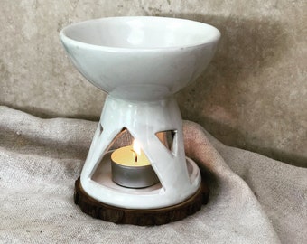 Queimador de óleo e cera derretida de luxo em cerâmica, aquecedor de cera, aquecedor de velas