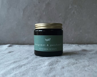 Bergamot & Patchouli Candle, Scented Candle, Present for  Friend, Vegan