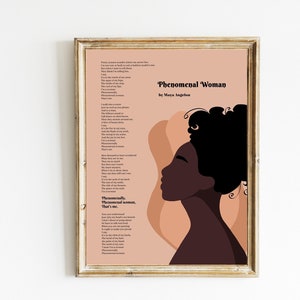 Maya Angelou &#39;Phenomenal Woman&#39; Poem Art Print (Digital Download)