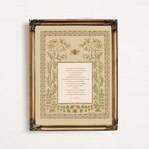 Wendell Berry Quote Print: Vintage Floral Painting, Nature Lover Gift (Digital Download)