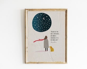 Mary Oliver Dog Poem Print: Dog Lover Gift, Literary Art (Digital Download)