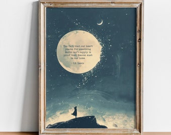 CS Lewis Quote Printable, Heaven is Our Home Quote, Quote About Life, Christian Wall Décor, Digital .