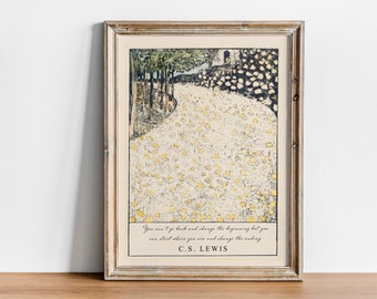 CS Lewis Quote About Life, Inspirational, Motivational, Change the Ending Quote, Vintage Poetry Art, Recovery gift, Digital