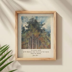 John Muir Quote Print: Vintage Landscape Art (Digital Download)