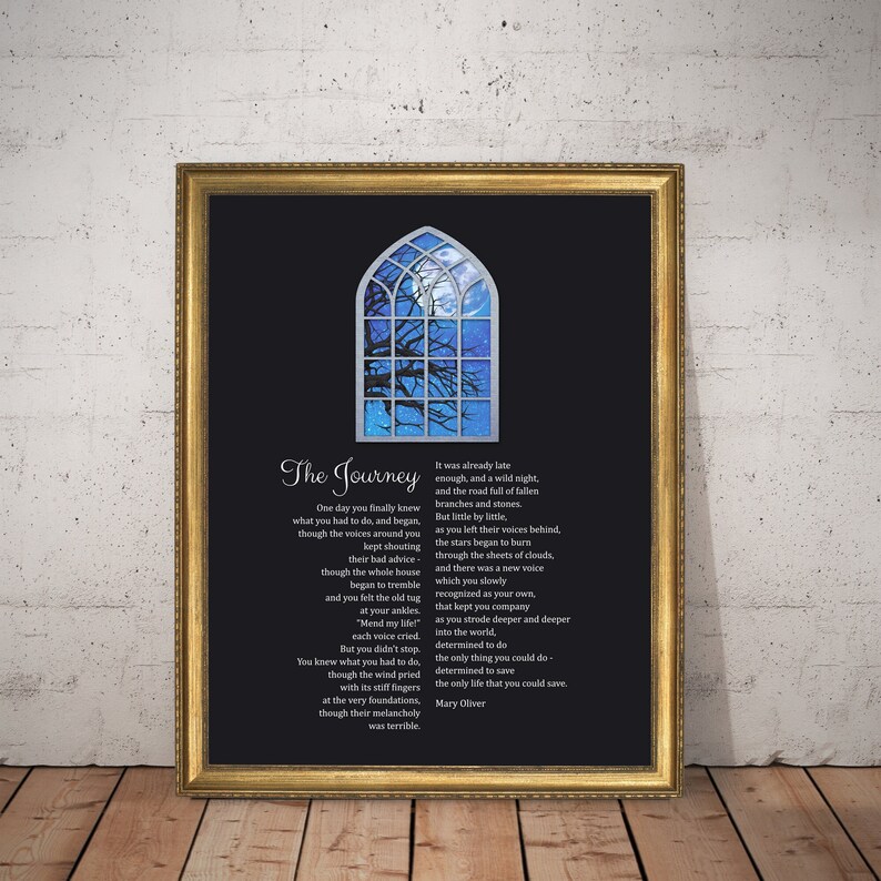 Mary Oliver Poem the Journey Poem Lover Gift Classic Etsy