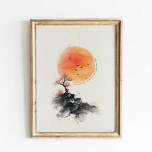 Rumi Quote Print: Japanese Watercolor Poem (Digital Download, 8x10, 11x14in JPGs)