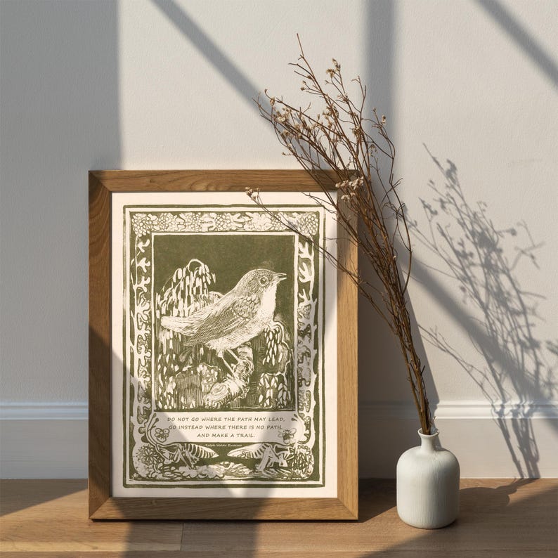 Ralph Waldo Emerson Quote Print, Do Not Go Where the Path May Lead, Digital Download image 6