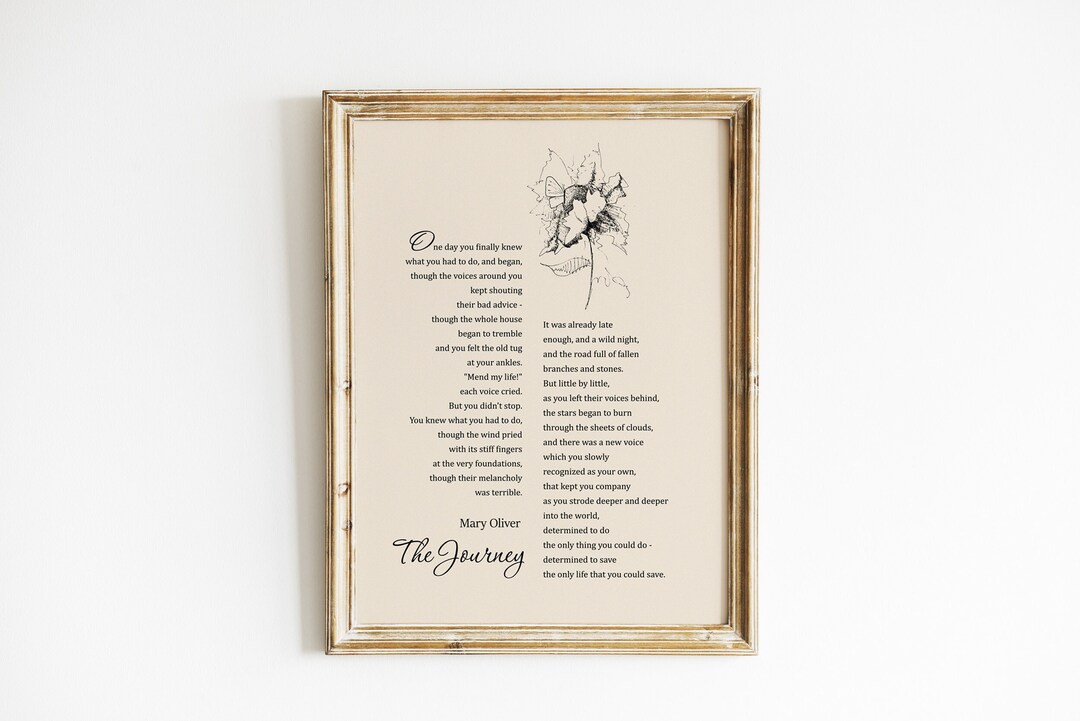 Mary Oliver Poem the Journey Poem Lover Gift Classic Etsy