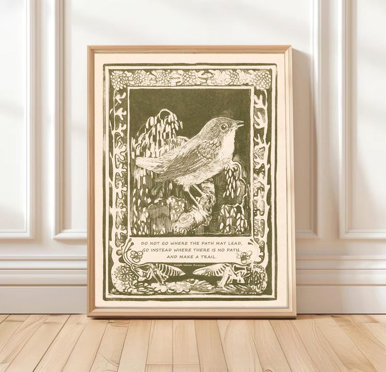 Ralph Waldo Emerson Quote Print, Do Not Go Where the Path May Lead, Digital Download image 3
