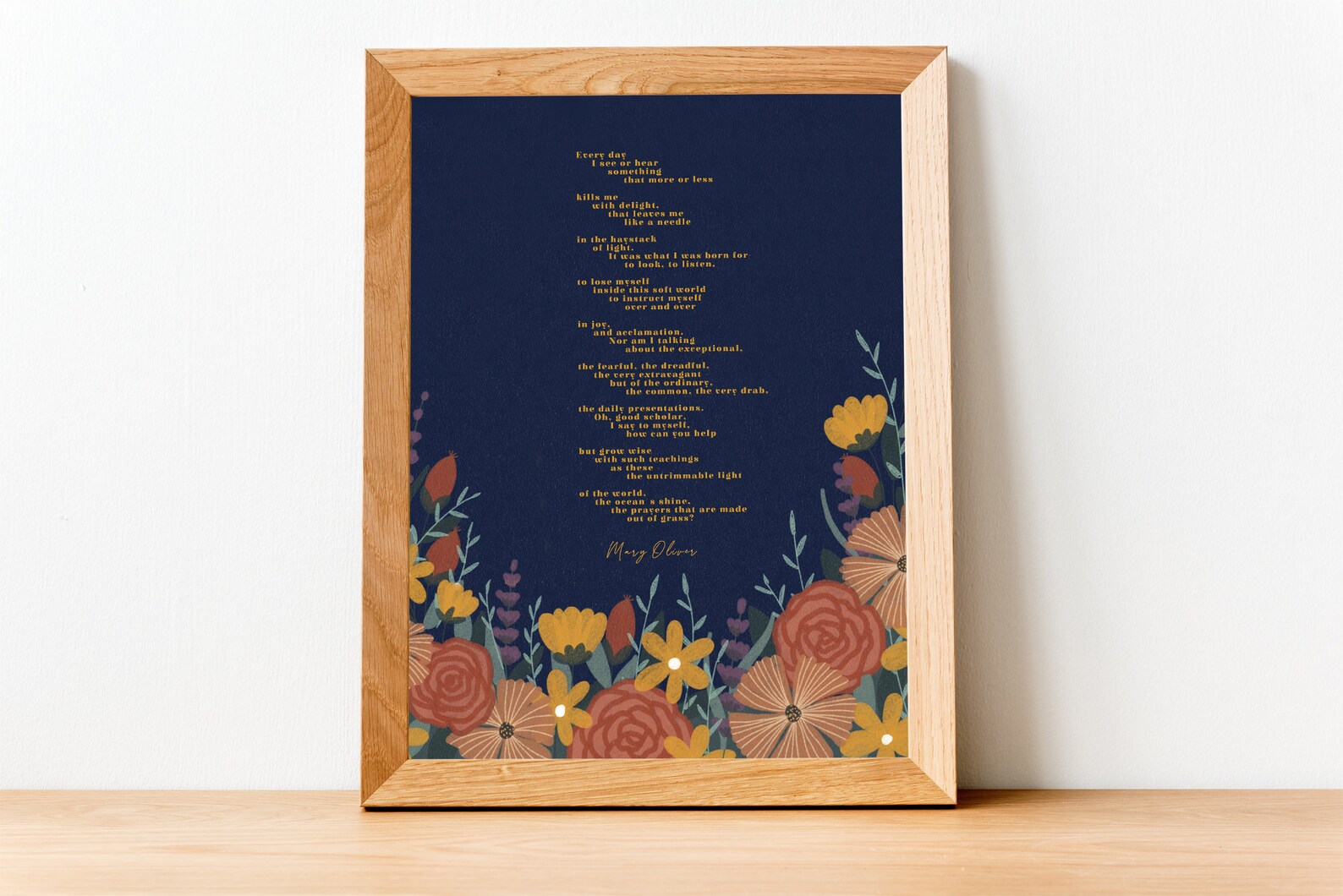 Mary Oliver Poema Mindful Poema Clásico Regalo de Poesía - Etsy México