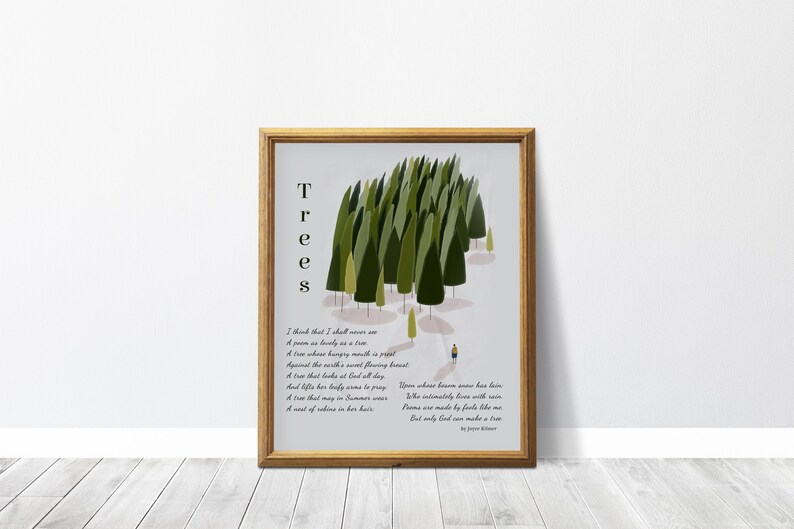 Trees Poem Joyce Kilmer Poem Inspirational Poem Etsy Ireland