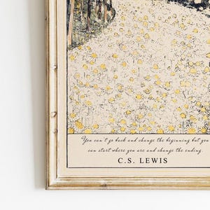 CS Lewis Quote About Life, Inspirational, Motivational, Change the Ending Quote, Vintage Poetry Art, Recovery gift, Digital image 10