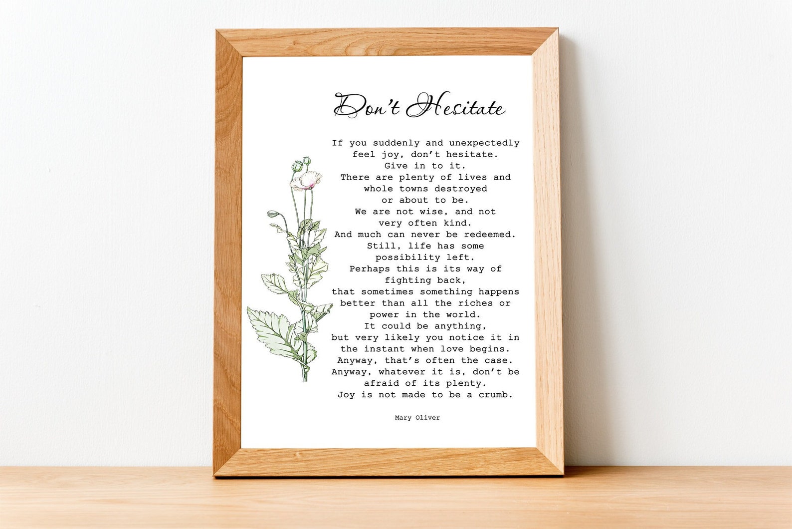 Mary Oliver Poem Don't Hesitate Motivational Quote Etsy UK Mary Oliver Poem Don't Hesitate Motivational Quote Etsy UK