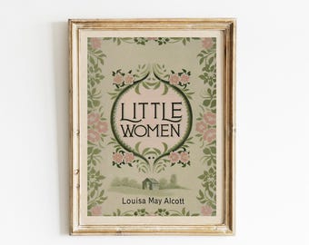 Little Women Book Cover Art Print: Vintage Bookish Decor (Digital Download)