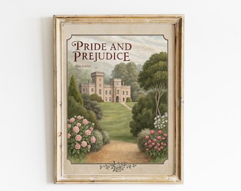 Pride and Prejudice Art Print: Vintage Book Cover, Literary Decor (Digital Download)