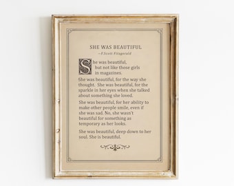 F. Scott Fitzgerald Quote Art Print: Vintage Typography (Digital Download)