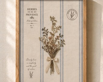 Vintage Bouquet Embroidery Print, Rustic Farmhouse Décor, Provence Style Wall Art, Digital Download.