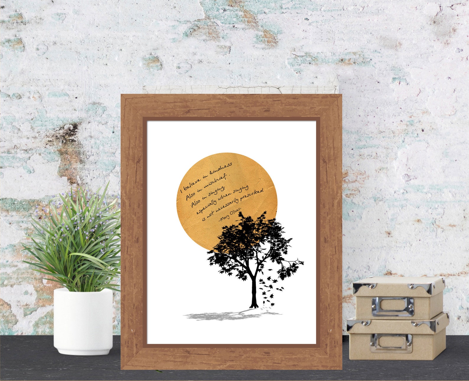 Mary Oliver Quote Poetry Wall Art Inspirational Quote | Etsy