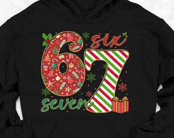 6 7 Christmas Hoodie, Six Seven Meme Hoodie, Santa Hoodie, Funny Christmas Hoodie, Cool Santa Sweater 6 7 Hoode, Six Seven Christmas Hoodie