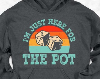 Sudadera con capucha "Solo estoy aquí por la olla", idea de regalo para jugadores de póker, regalo para jugadores de casino de Las Vegas, amantes de los casinos, sudadera con capucha "Ficha apilada", mamá jugadora de póker