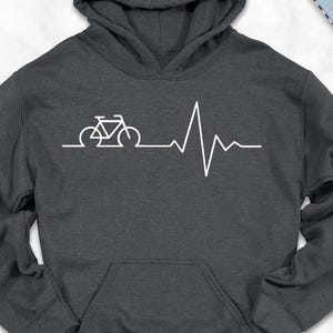 Cycle Heart Beat Pulse Hoodie, Cycling Heartbeat Hoodie, Life Graphic Hoodie, Cycling Rider Hoodie, Marathon Grand Tour Hoodie, Bicycle Gift