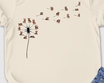 Camiseta Yorkie Dandelion, Camiseta Yorkshire Terrier, Camiseta Flying Yorkie, Regalos para perros Yorkie, Camiseta Yorkie, Regalo para peluquero canino, Dueño de Yorkie