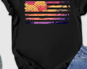 Patriotic Beach Shirt, Patriotic Summer Shirt, Fourth Of July Beach Shirt, Beach Lover Shirt, American Flag Shirt, Beach Vacation Shirt, Mom