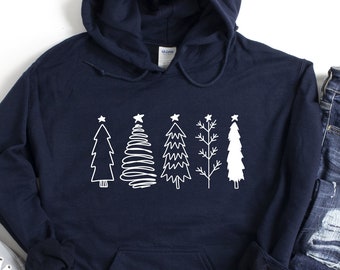 Christmas Trees Hoodie, Pine Trees Hoodie, Christmas Family Hooded Shirt, Christmas Hoodie,Women Christmas Hoodie, Happy Christmas Gift, Mom