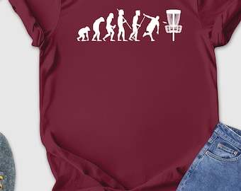 Disc golf Evolution Shirt, Funny Human Evolution Shirt, Disc Golf Shirt, Golf Shirt, Golf Shirt for Sports Enthusiasts, Disc Golf Basket Tee